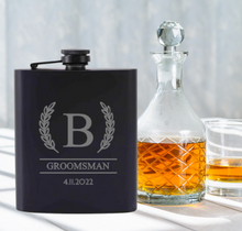 Load image into Gallery viewer, Engraved Groomsmen Whisky Flask