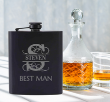 Load image into Gallery viewer, Engraved Groomsmen Whisky Flask
