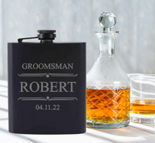Load image into Gallery viewer, Engraved Groomsmen Whisky Flask