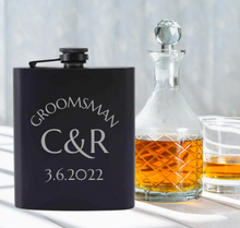Load image into Gallery viewer, Engraved Groomsmen Whisky Flask