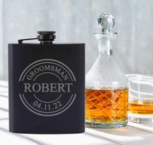 Load image into Gallery viewer, Engraved Groomsmen Whisky Flask