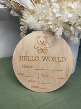 Load image into Gallery viewer, Newborn Announcement Plaque