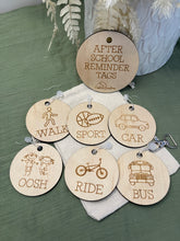 Load image into Gallery viewer, Wooden After School Reminder Tags