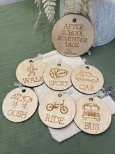 Load image into Gallery viewer, Wooden After School Reminder Tags