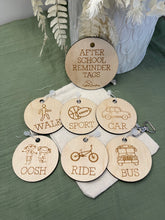 Load image into Gallery viewer, Wooden After School Reminder Tags