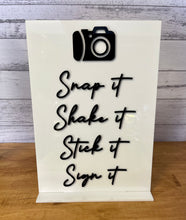 Load image into Gallery viewer, Reception Sign - Snap It, Shake It