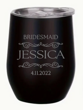 Load image into Gallery viewer, Engraved Bridesmaid Insulated Wine Tumblers