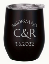 Load image into Gallery viewer, Engraved Bridesmaid Insulated Wine Tumblers