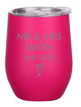 Load image into Gallery viewer, Engraved Wedding Insulated Wine Tumblers