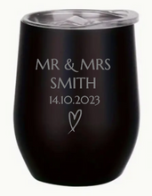 Load image into Gallery viewer, Engraved Wedding Insulated Wine Tumblers