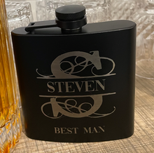 Load image into Gallery viewer, Engraved Groomsmen Whisky Flask