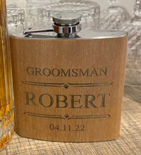 Load image into Gallery viewer, Engraved Groomsmen Whisky Flask