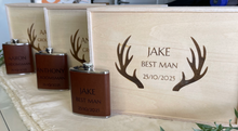Load image into Gallery viewer, Groomsmen Proposal Box & Flask Set