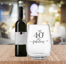 Load image into Gallery viewer, Engraved Stemless Birthday Wine Glass