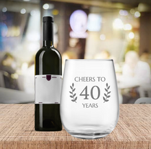 Load image into Gallery viewer, Engraved Stemless Birthday Wine Glass