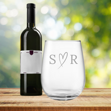 Load image into Gallery viewer, Engraved Stemless Wedding Wine Glass