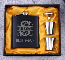 Load image into Gallery viewer, Whisky Flask Groomsmen Set