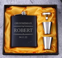 Load image into Gallery viewer, Whisky Flask Groomsmen Set