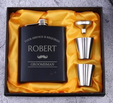 Load image into Gallery viewer, Whisky Flask Groomsmen Set