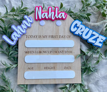 Load image into Gallery viewer, First/Last Day Board - Arch with Interchangeable Name