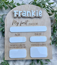 Load image into Gallery viewer, First/Last Day Board - Arch with Interchangeable Name