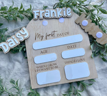 Load image into Gallery viewer, First/Last Day Board - Arch with Interchangeable Name