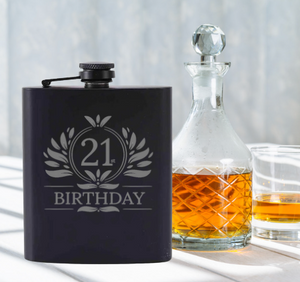 Engraved Birthday Whisky Flask