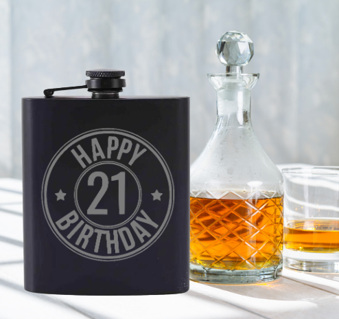 Engraved Birthday Whisky Flask