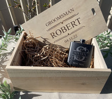 Load image into Gallery viewer, Groomsmen Proposal Box &amp; Flask Set
