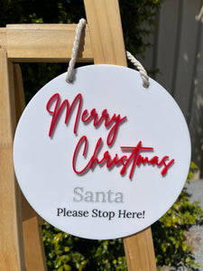 ‘Santa Stop Here’ Door Hanger