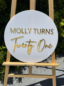 Birthday Party Sign - Molly