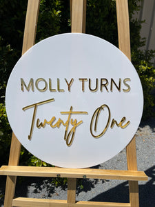 Birthday Party Sign - Molly