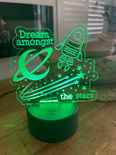 Load image into Gallery viewer, Kids Night Light - Rocket &amp; Stars
