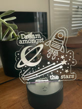 Load image into Gallery viewer, Kids Night Light - Rocket &amp; Stars
