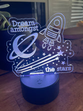 Load image into Gallery viewer, Kids Night Light - Rocket &amp; Stars
