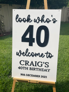 Birthday Party Sign - Look Who's