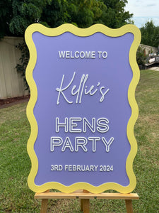 Hen's Party Sign - Kellie's Hen's Party