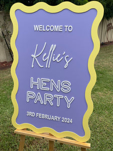 Hen's Party Sign - Kellie's Hen's Party