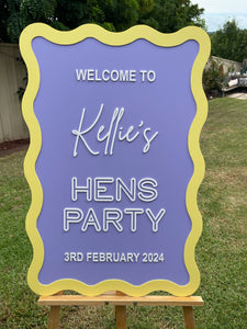 Hen's Party Sign - Kellie's Hen's Party