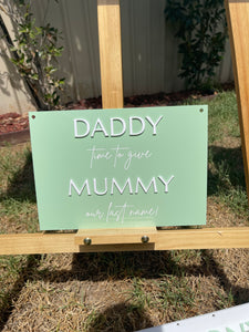 Reception Sign - Daddy Last Name