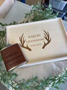 Groomsmen Proposal Box & Flask Set