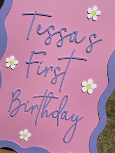 Birthday Party Sign - Tessa