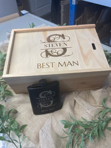 Groomsmen Proposal Box & Flask Set