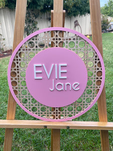 Kids Name Sign - Rattan