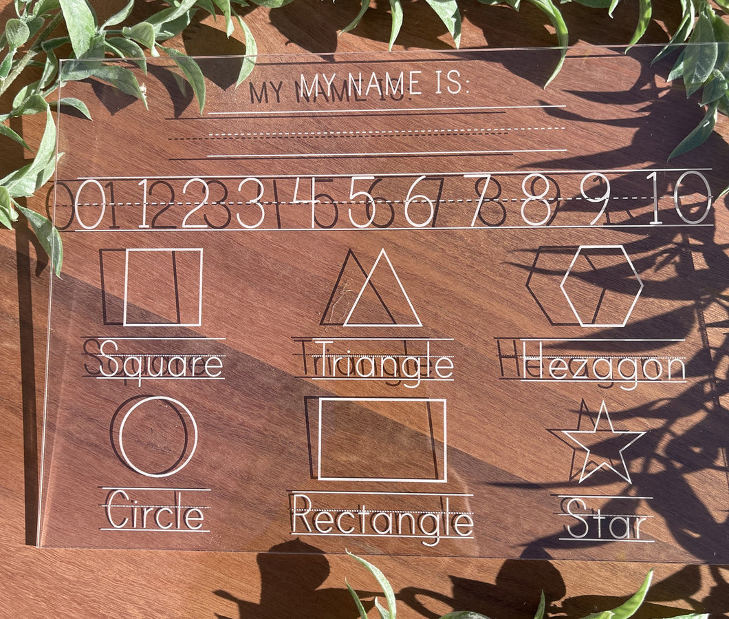 Educational Tracing Board - Shapes & Numbers