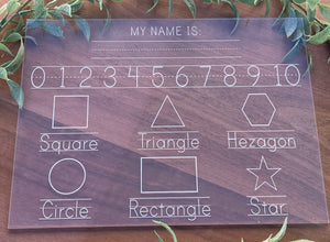 Educational Tracing Board - Shapes & Numbers