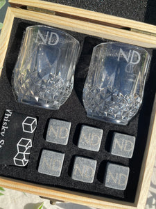 Whisky Glass & Stone Birthday Set