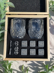 Whisky Glass & Stone Wedding Set