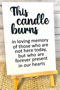Reception Sign - This Candle Burns