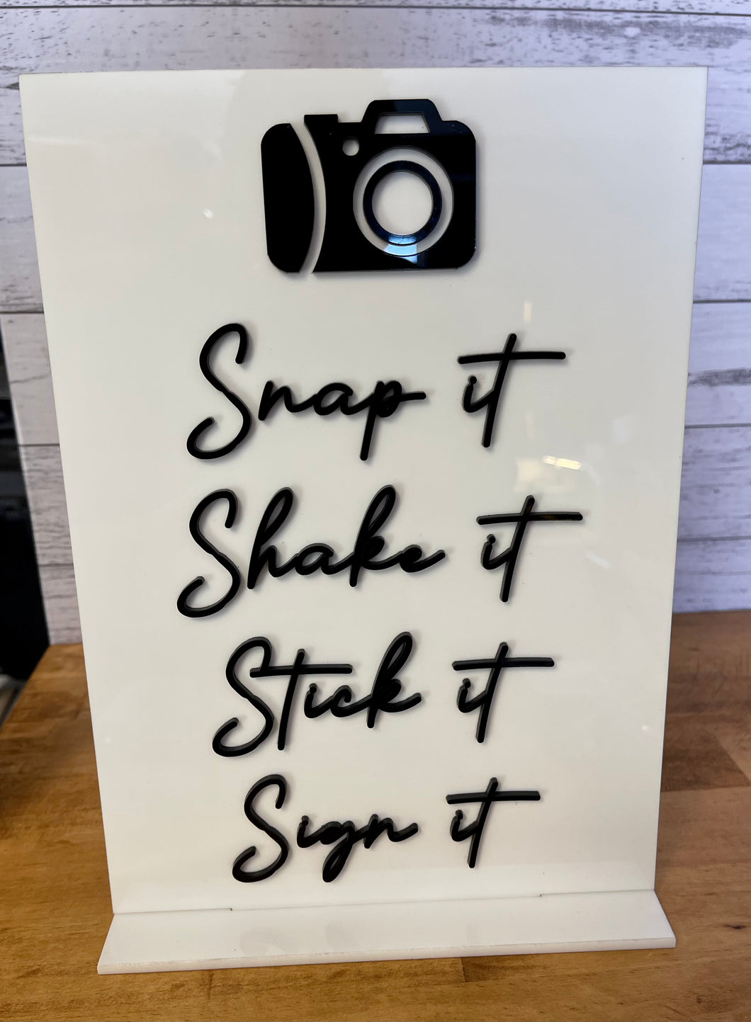 Reception Sign - Snap It, Shake It